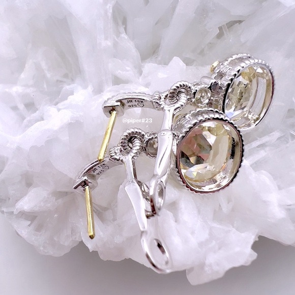 Judith Ripka JR TWO Canary Crystal & Diamond Drop Earrings - Picture 7 of 8